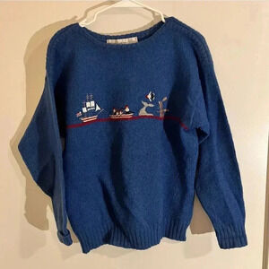 Vintage point of view shetland wool sweater, size 40